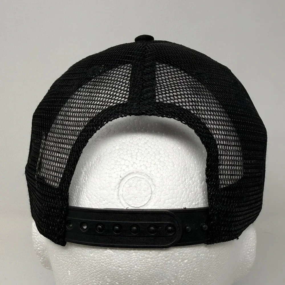 Cardo Systems Black Trucker Hat Snapback Flat Brim Logo Mesh Cap One Size